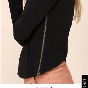 Black Women's Jacket with Zipper Detail